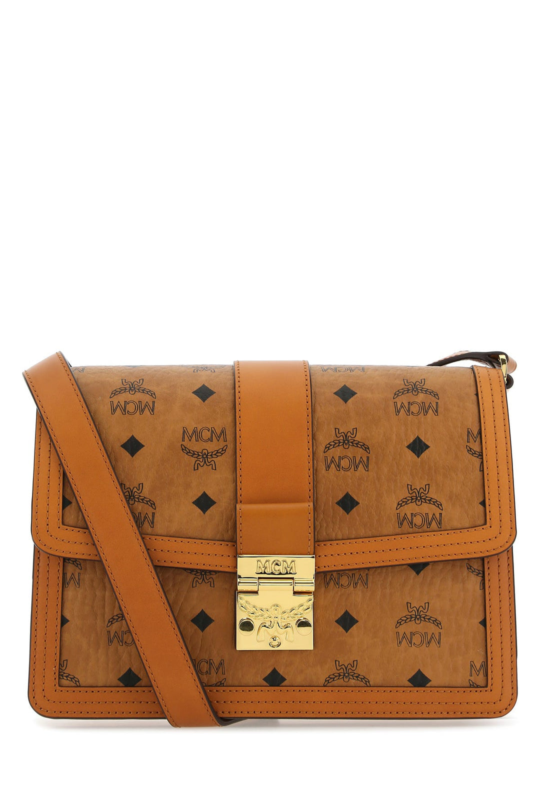 Printed canvas and leather Tracy crossbody bag