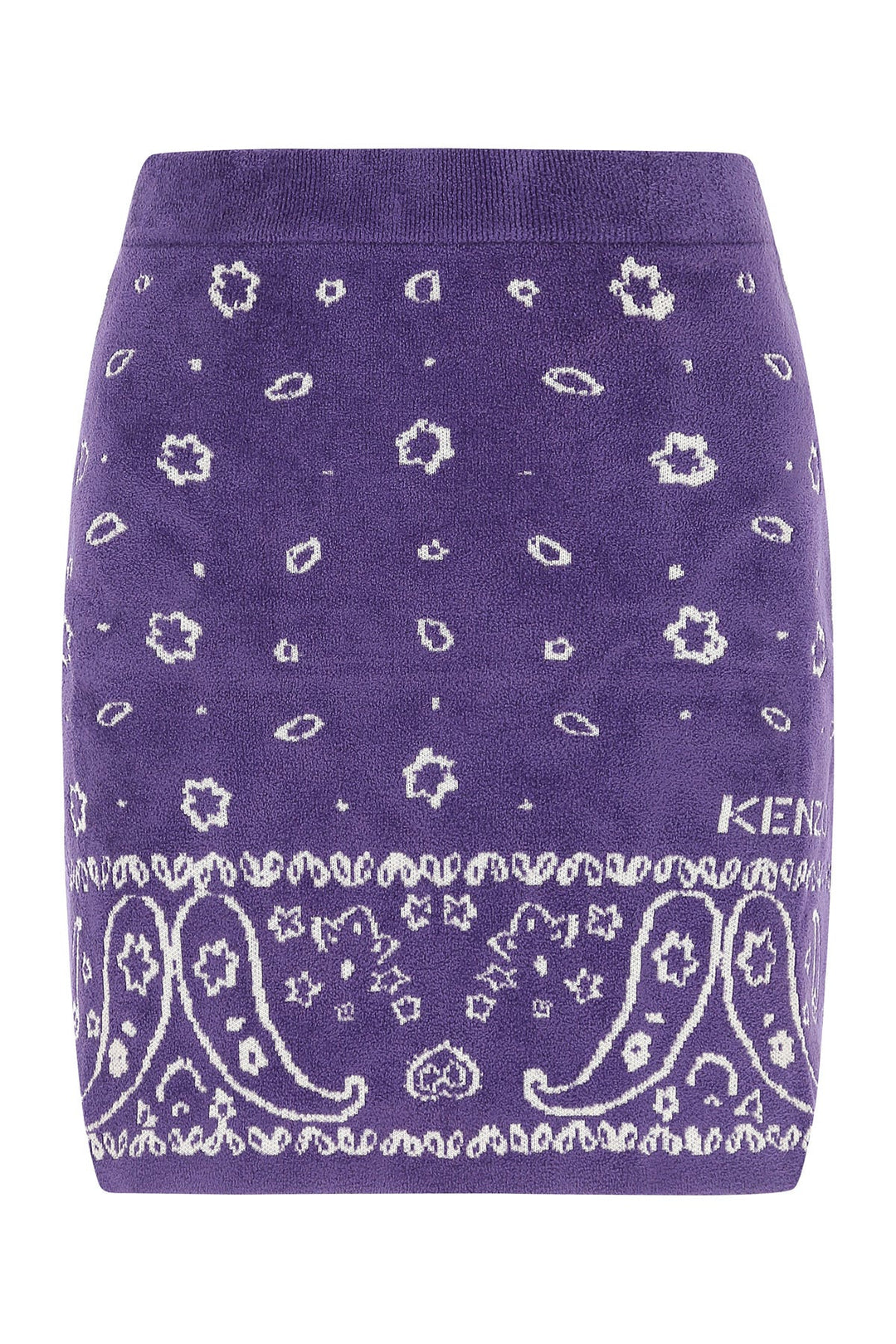 Printed terry mini skirt