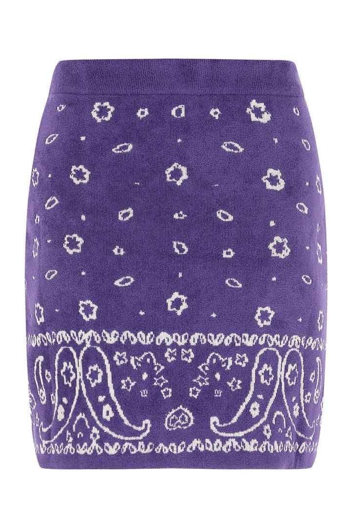 Printed terry mini skirt