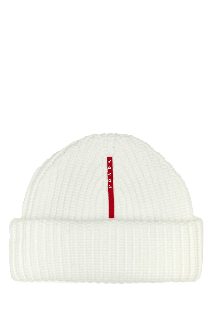 White polyester beanie hat