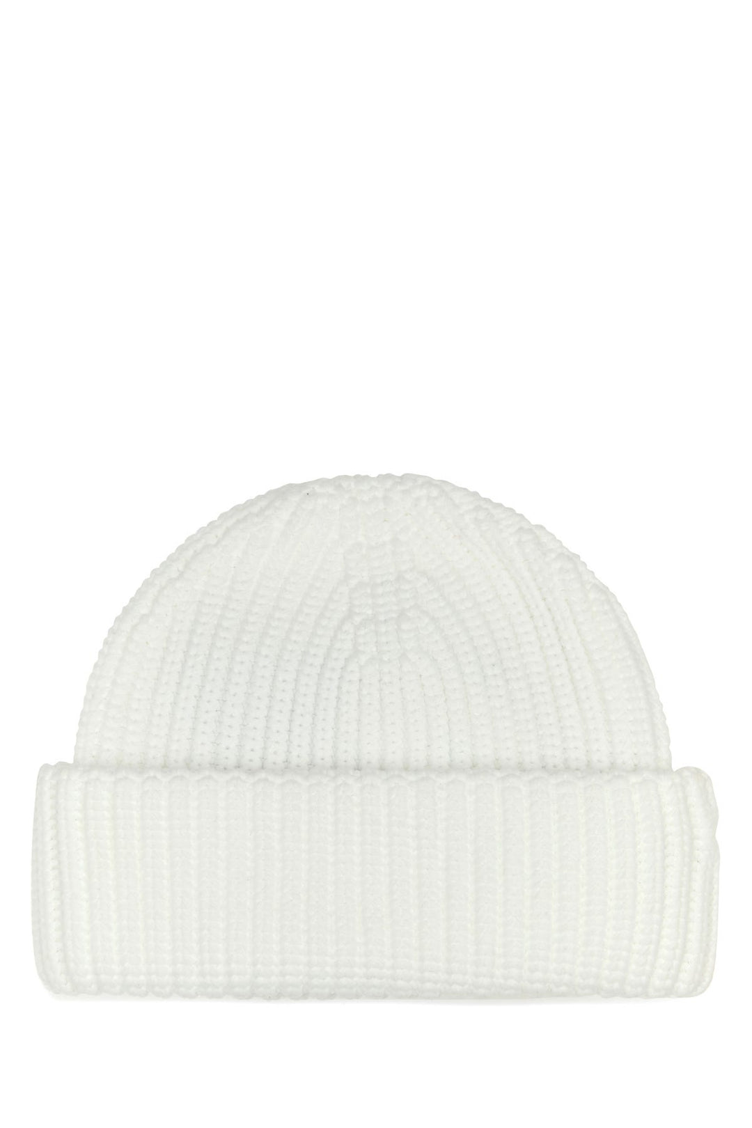 White polyester beanie hat