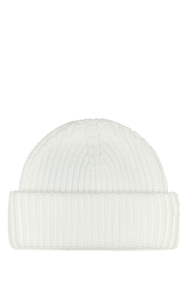 White polyester beanie hat