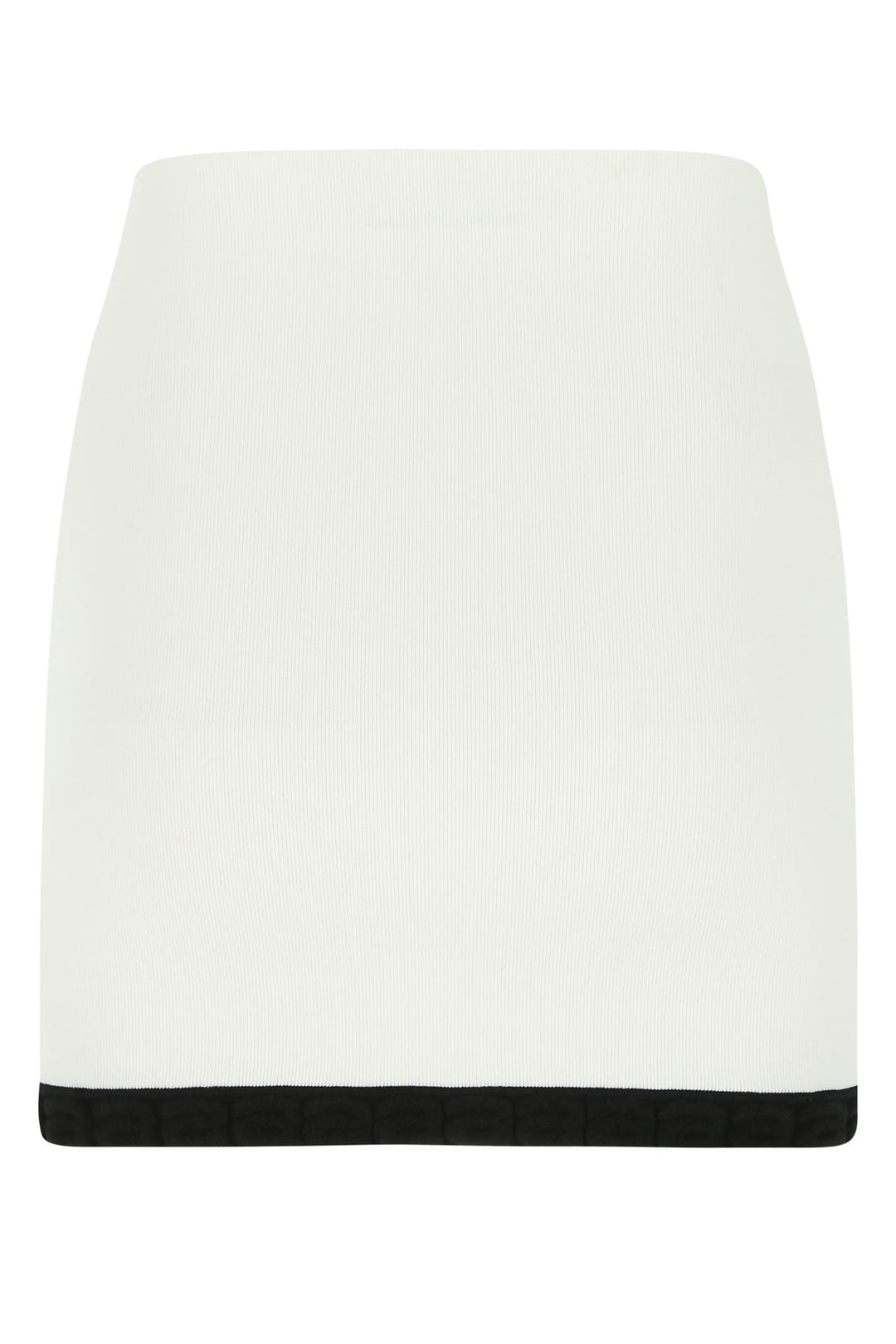 White stretch viscose blend mini skirt