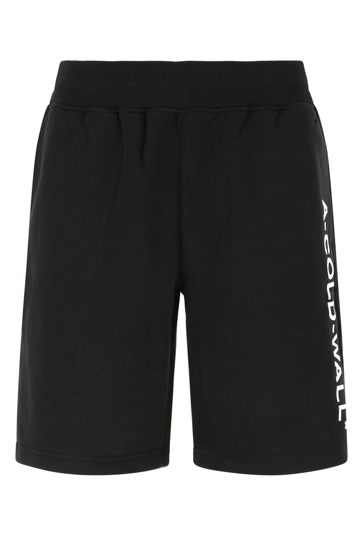 Black cotton bermuda shorts