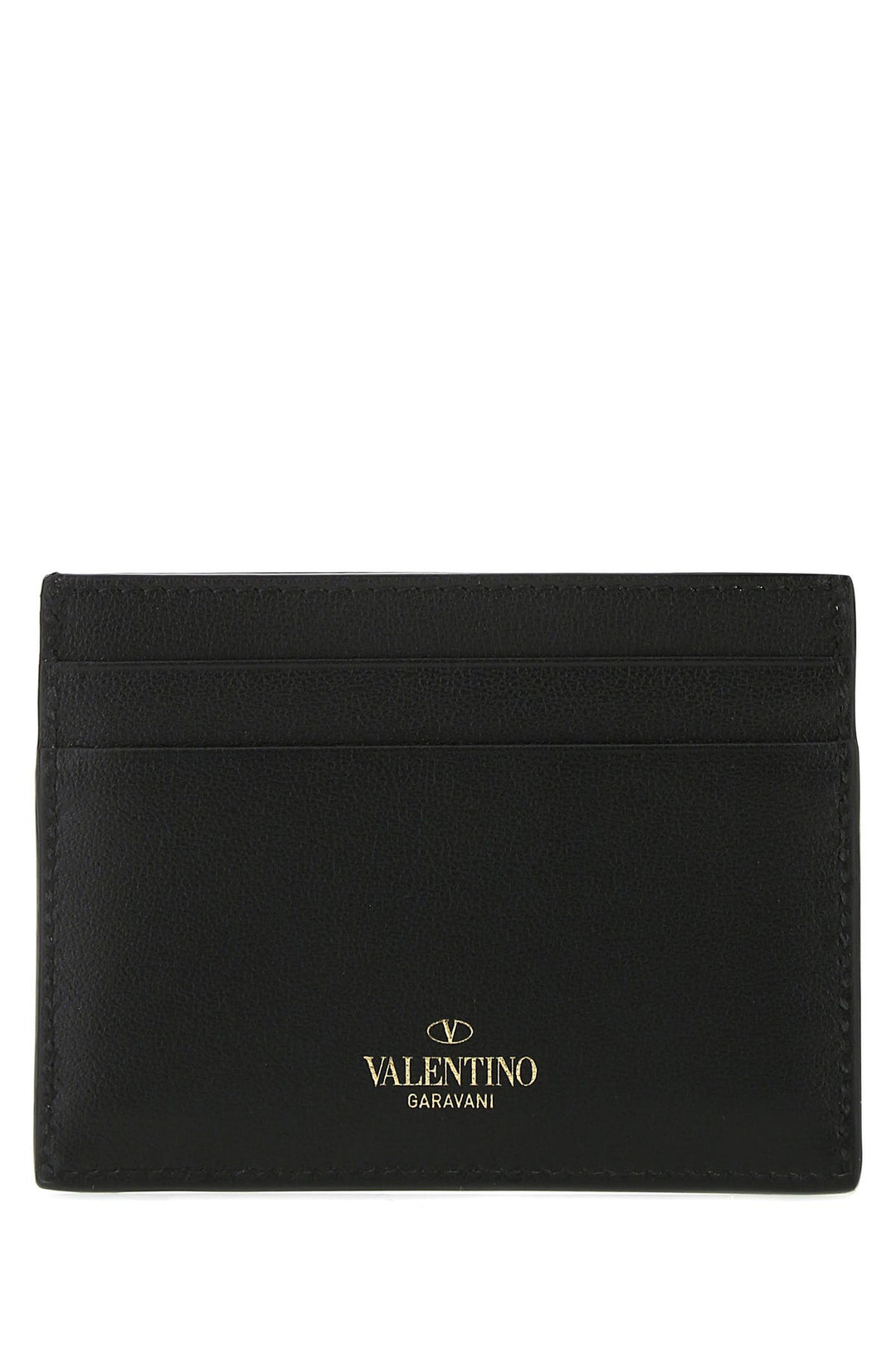 Black leather Rockstud card holder