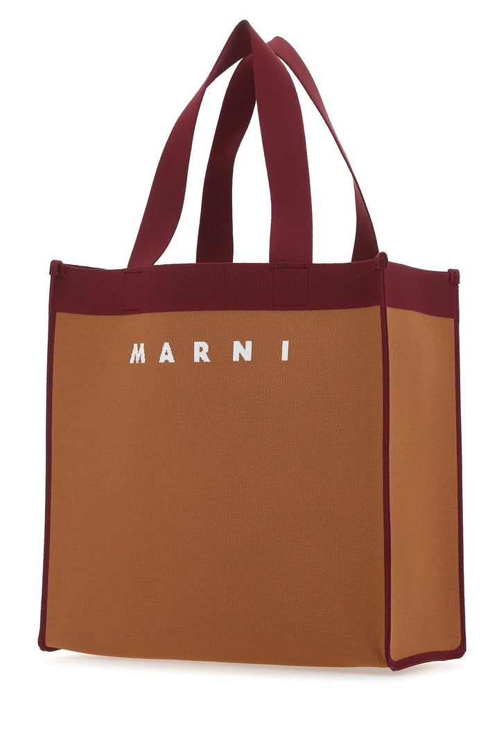 Two-tone fabric medium shopping bag