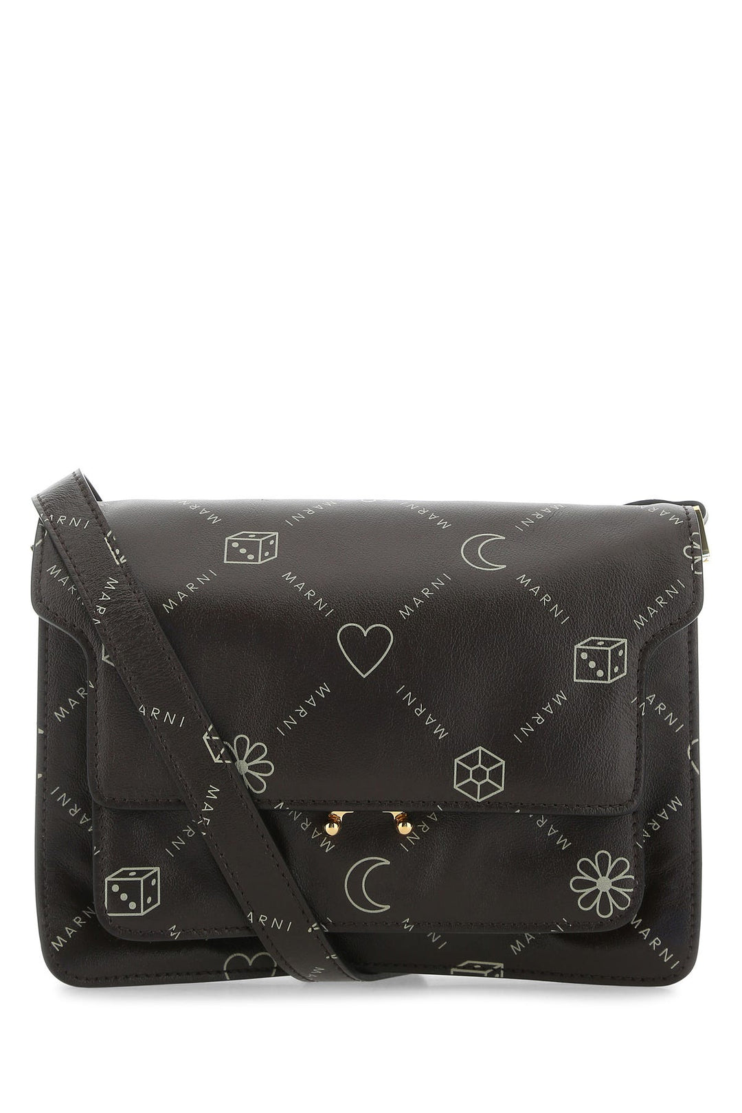 Printed leather medium Trunk Soft crossbody bag