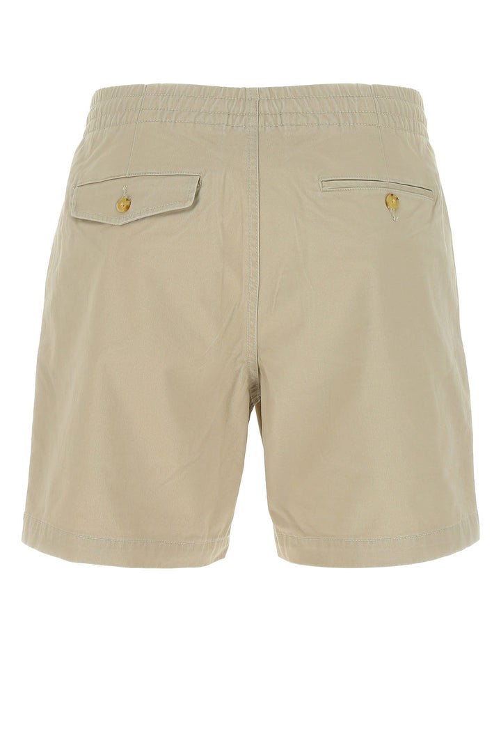 Dove-grey stretch cotton bermuda shorts