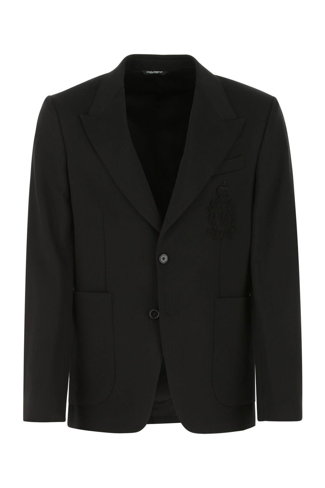 Black stretch viscose blend blazer