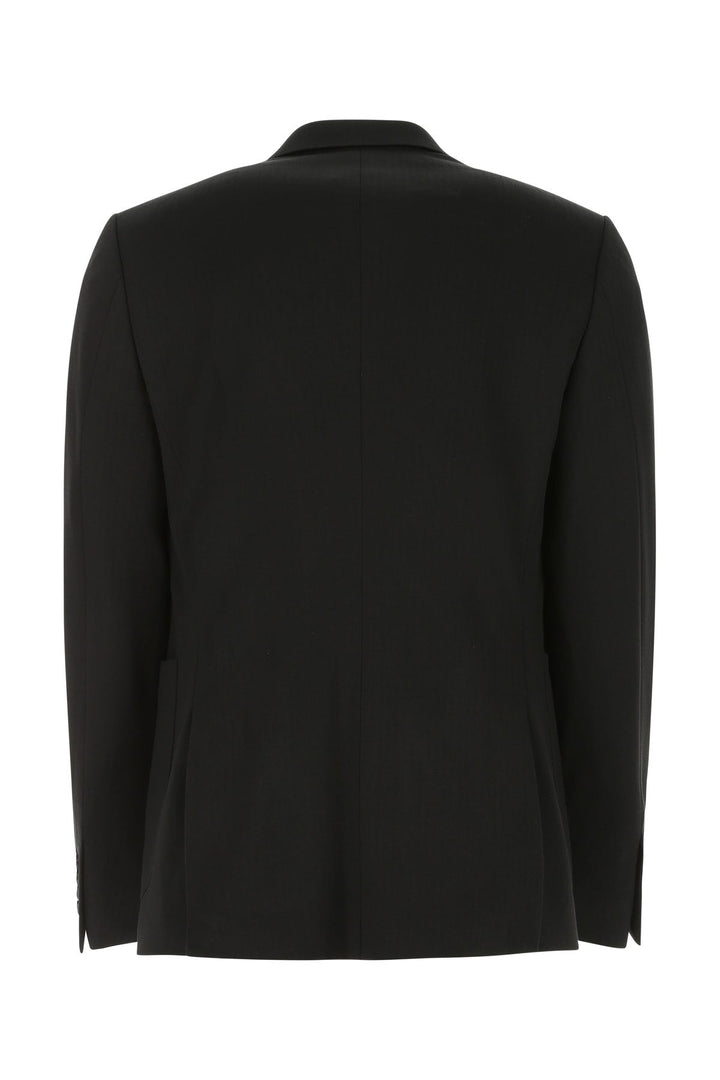 Black stretch viscose blend blazer