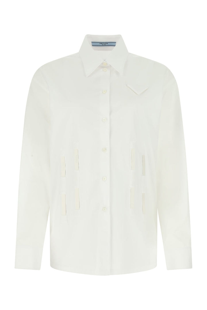 White poplin oversize shirt