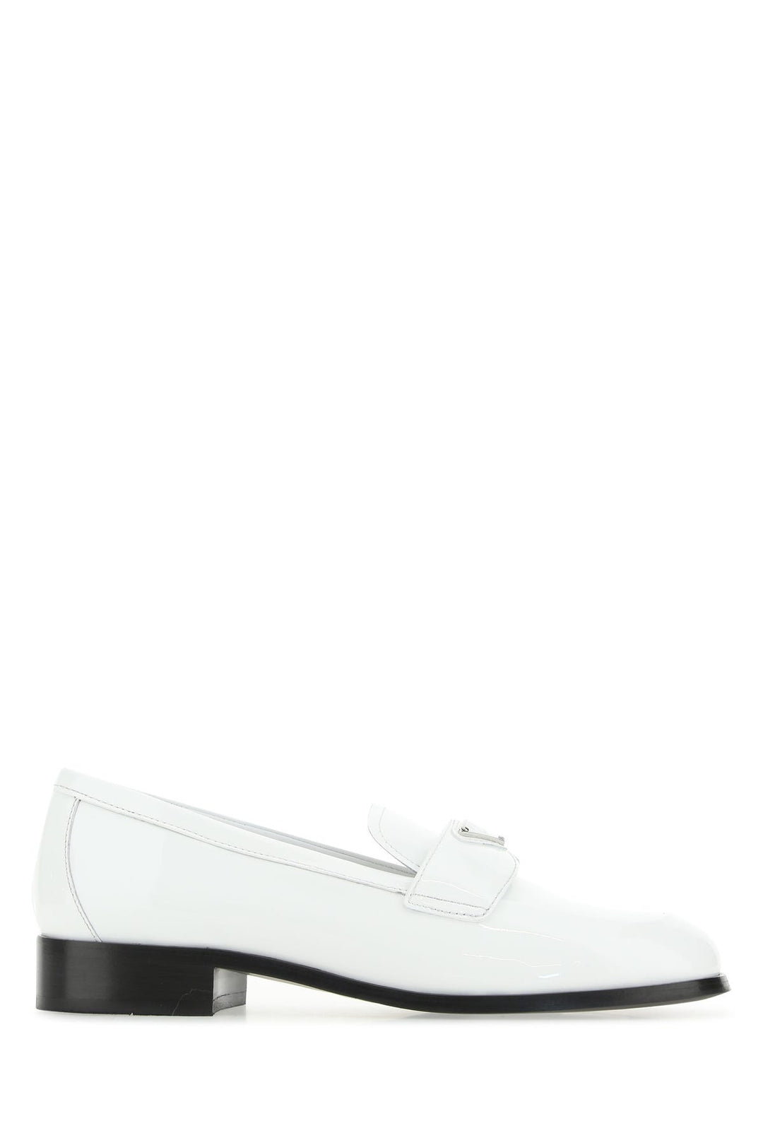 White leather loafers