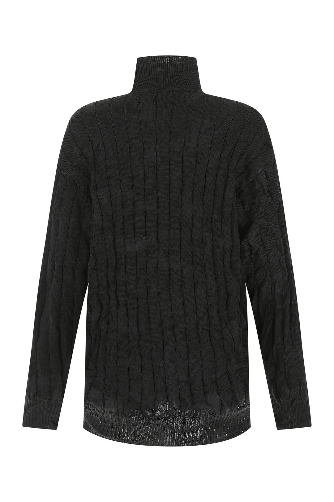 Black silk blend oversize sweater