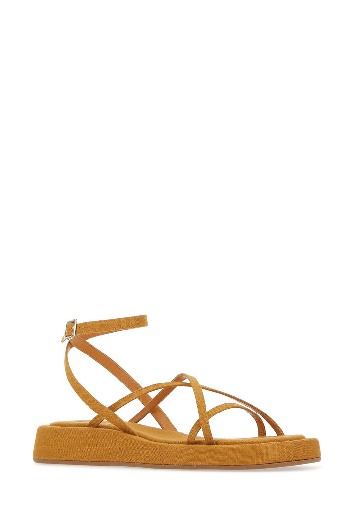 Mustard fabric Rosie 16 sandals