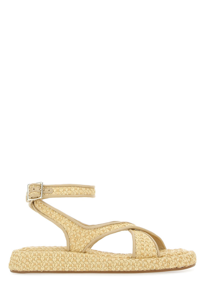 Two-tone raffia Rosie 17 sandals