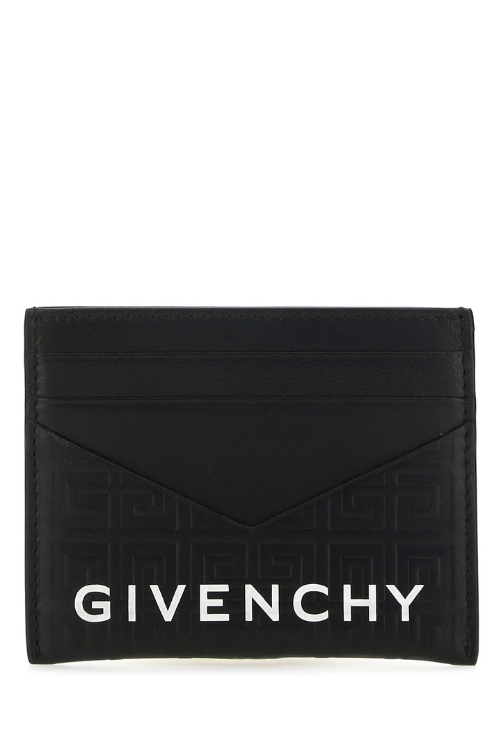 Black leather card holder