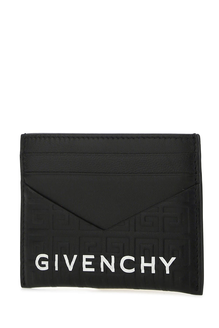 Black leather card holder