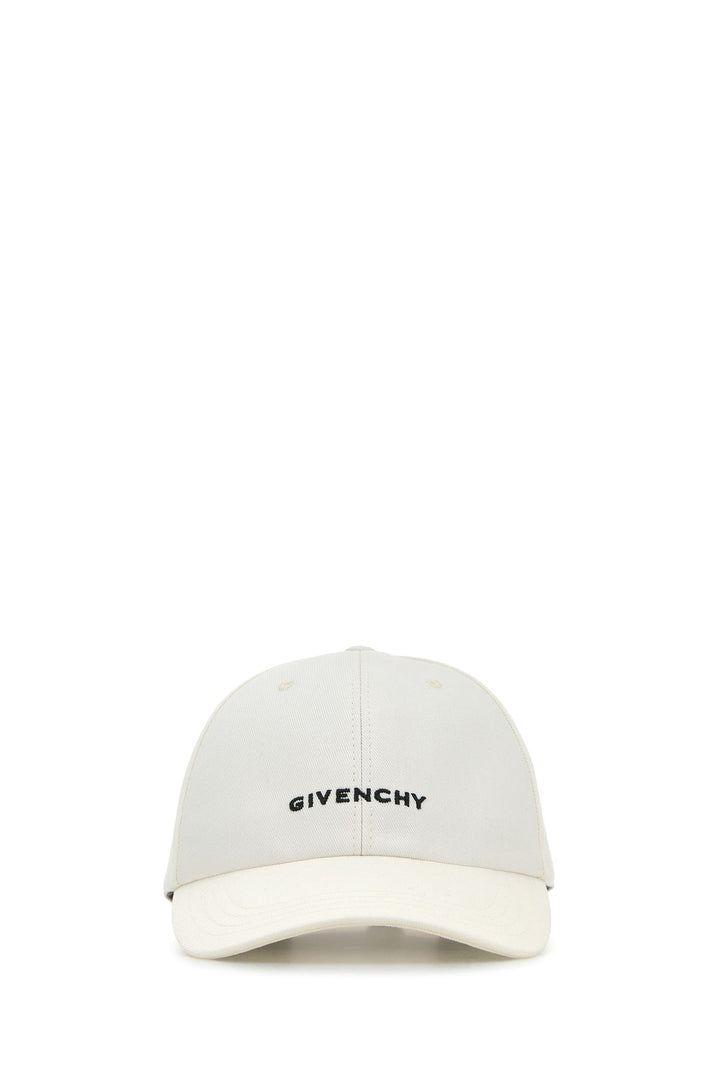 White cotton blend baseball cap