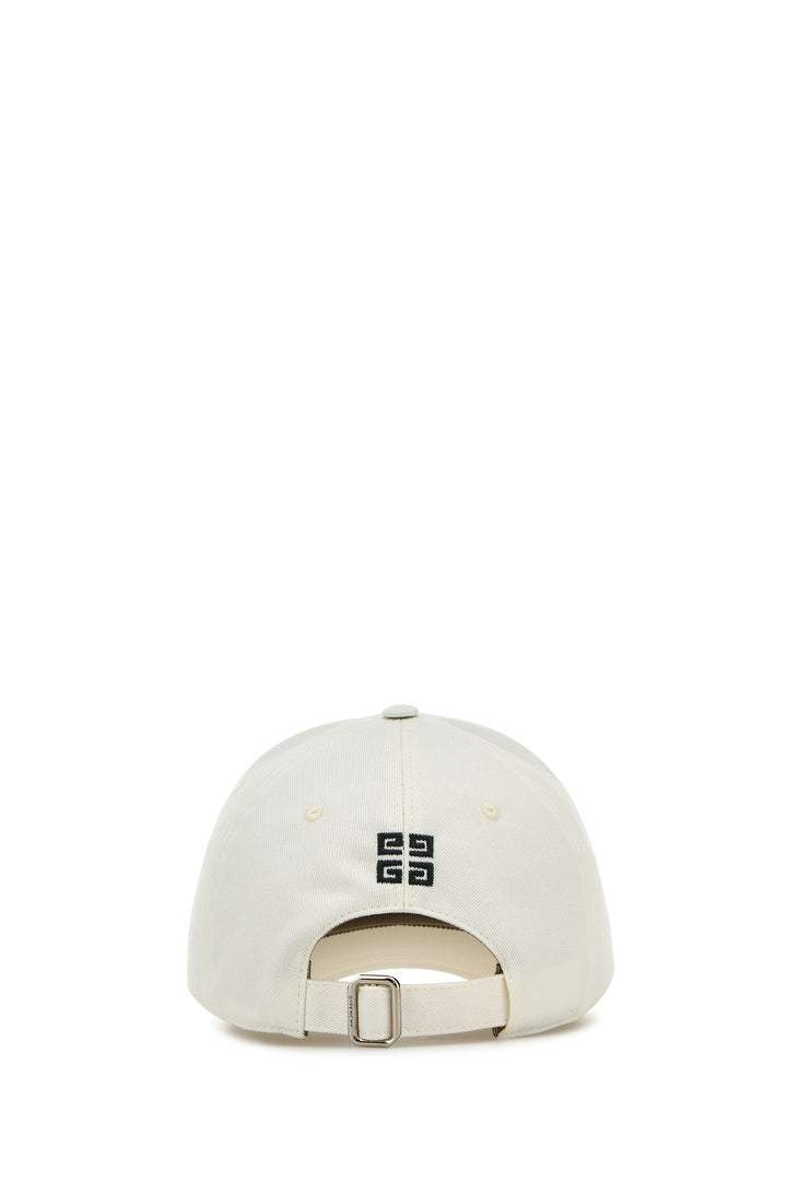 White cotton blend baseball cap