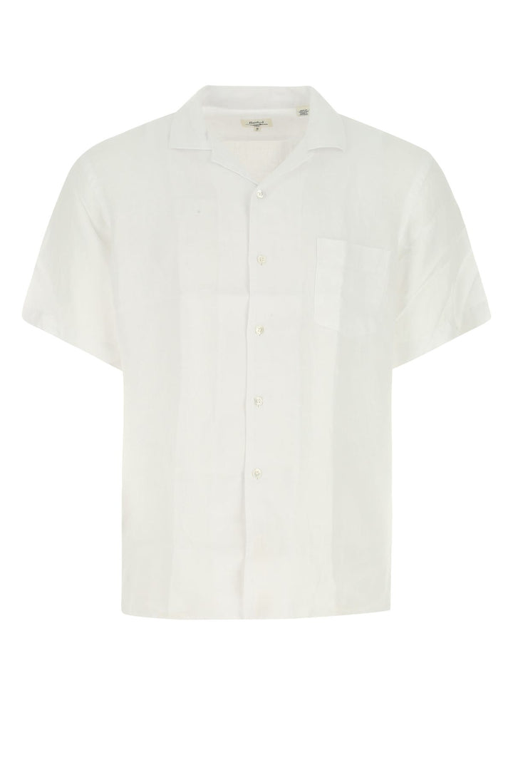 White linen Palm shirt