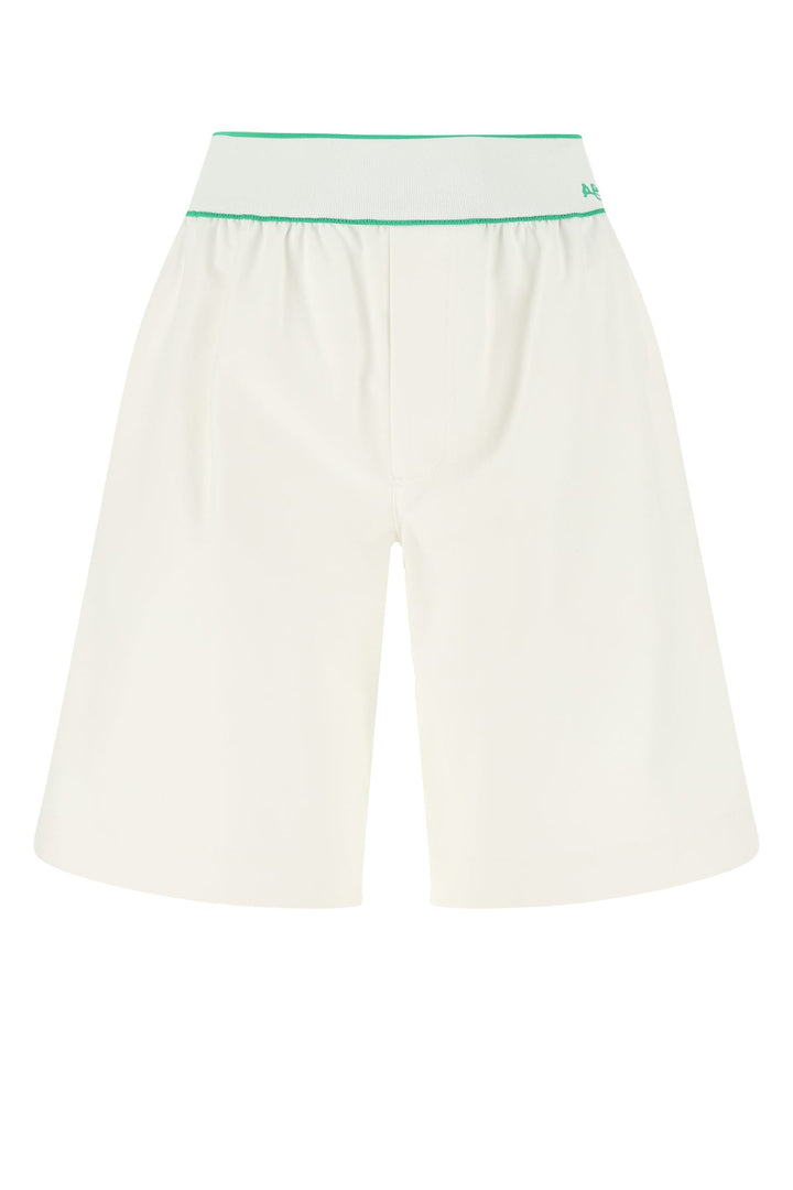 White cotton bermuda shorts