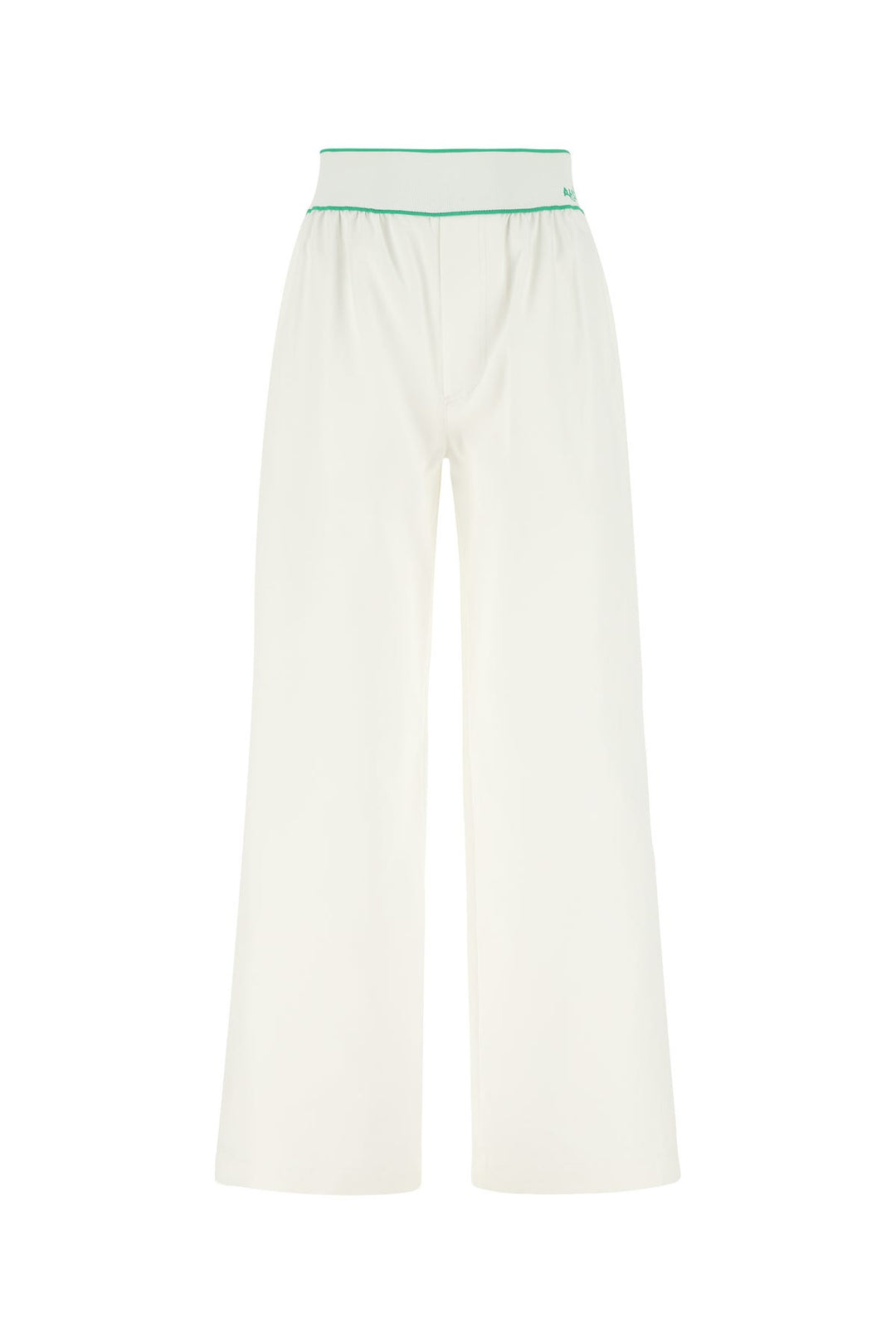 White cotton wide-leg pant