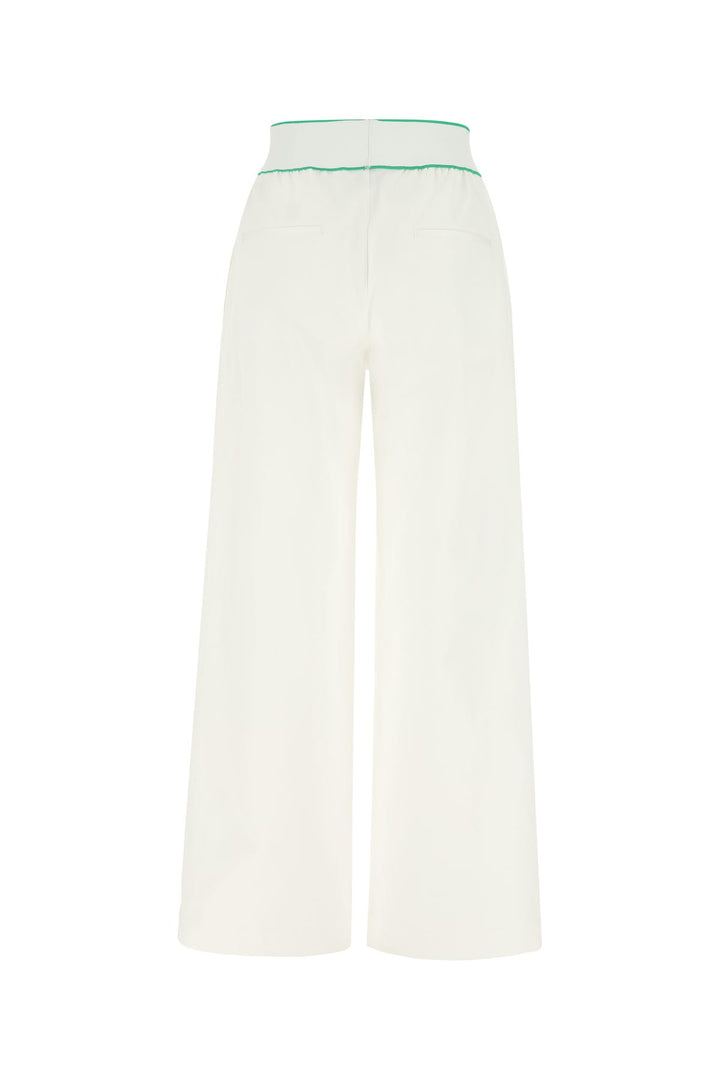 White cotton wide-leg pant