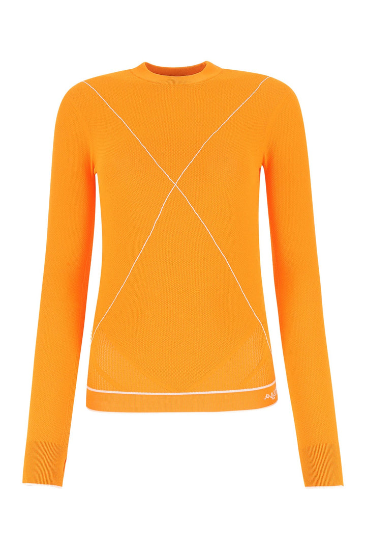 Orange viscose blend sweater