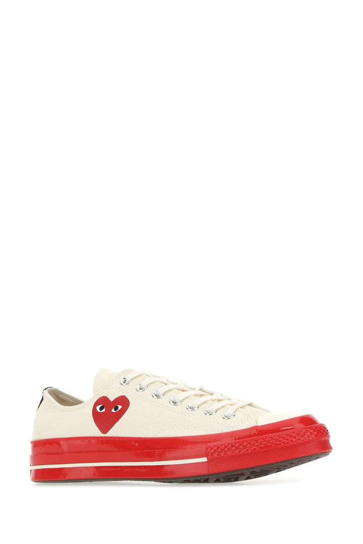 Ivory canvas Comme Des GarÃ§ons X Converse sneakers