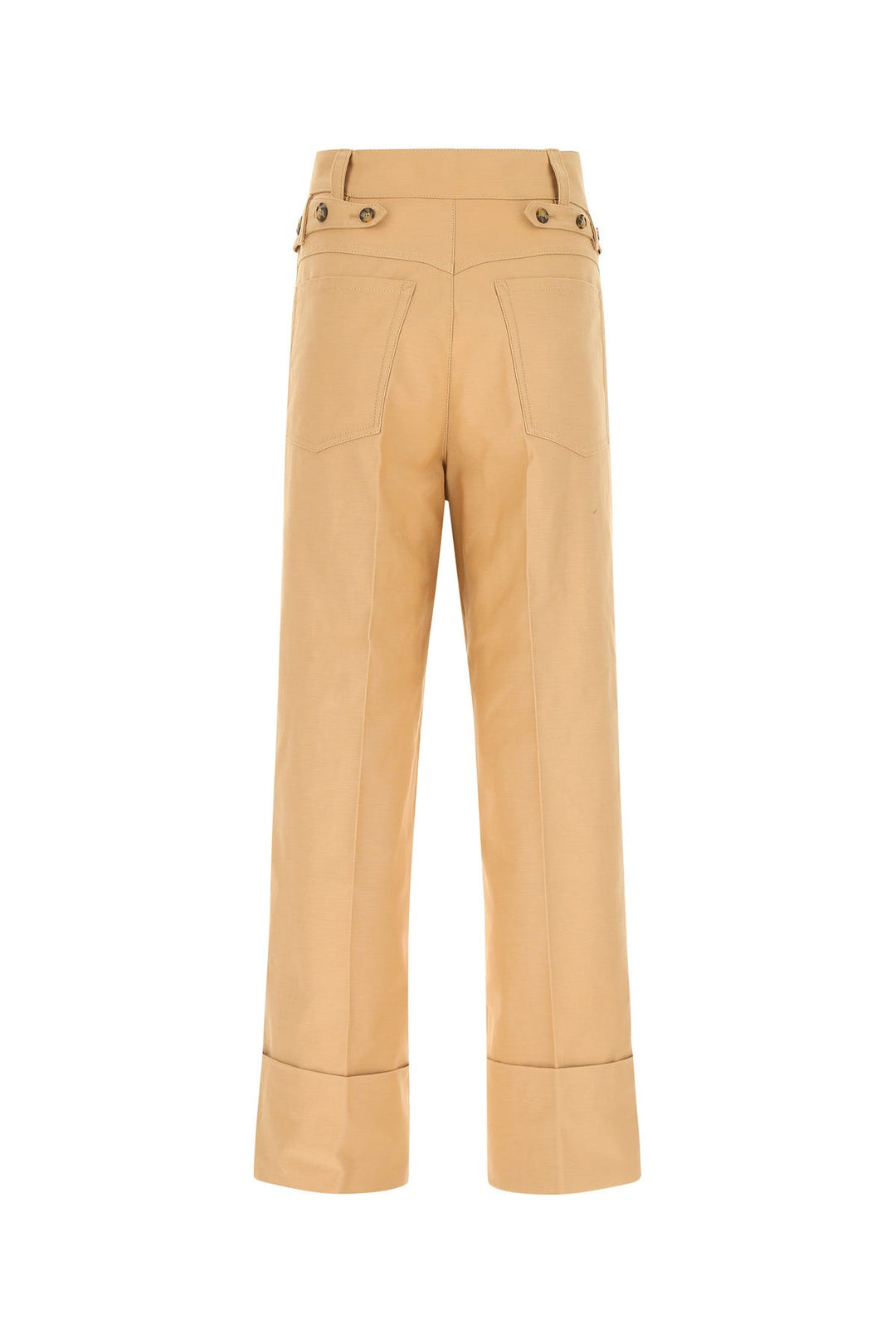 Camel cotton wide leg pant