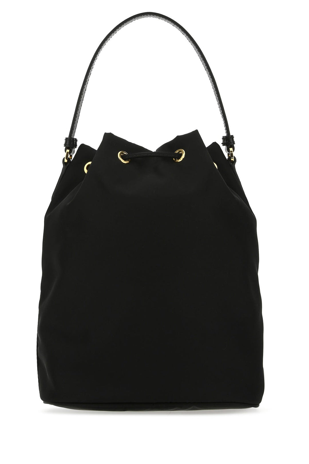 Black nylon bucket bag