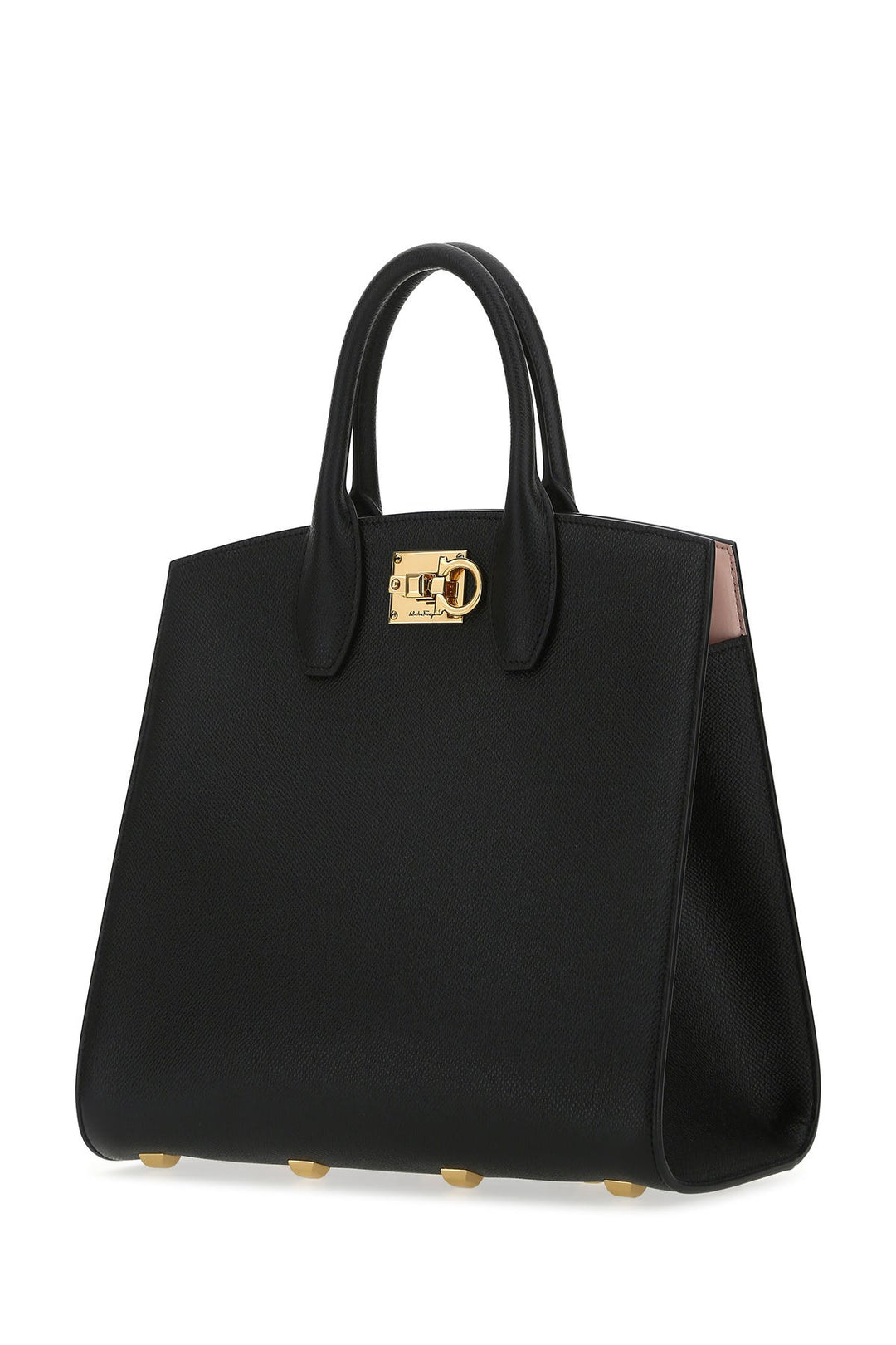 Black leather The Studio handbag