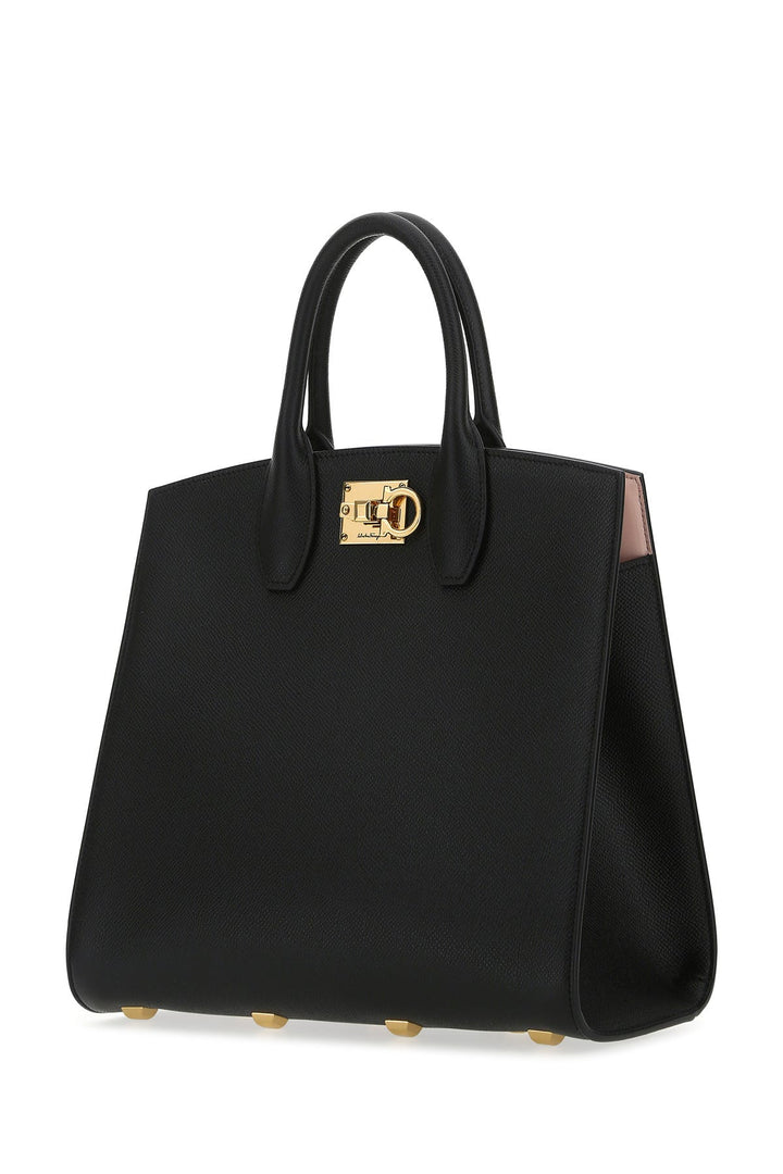 Black leather The Studio handbag