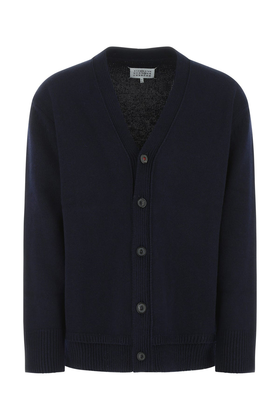 Blue wool blend oversize cardigan