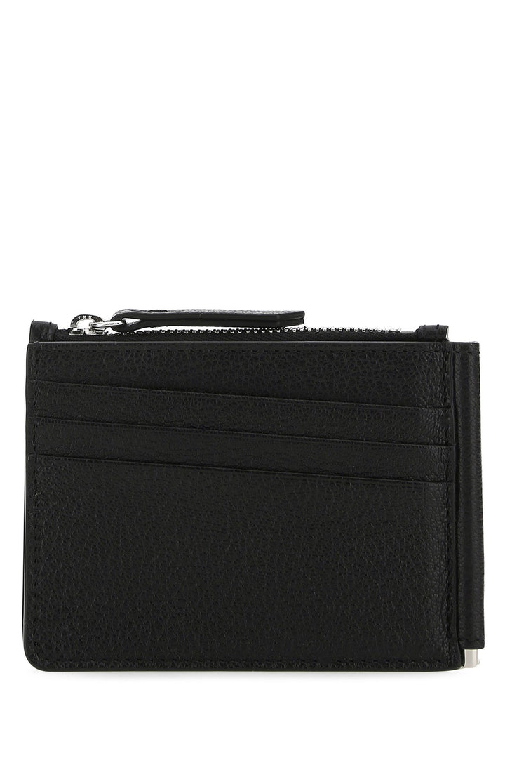 Black leather card holder