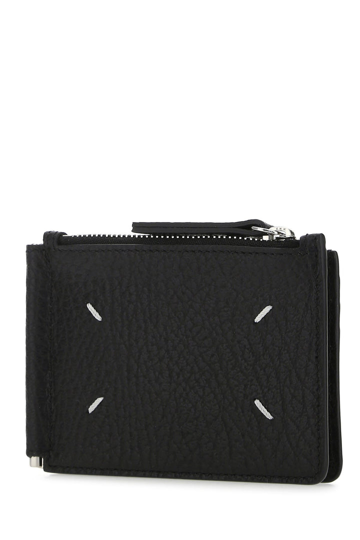 Black leather card holder