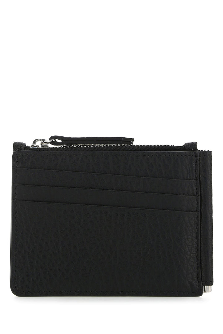 Black leather card holder