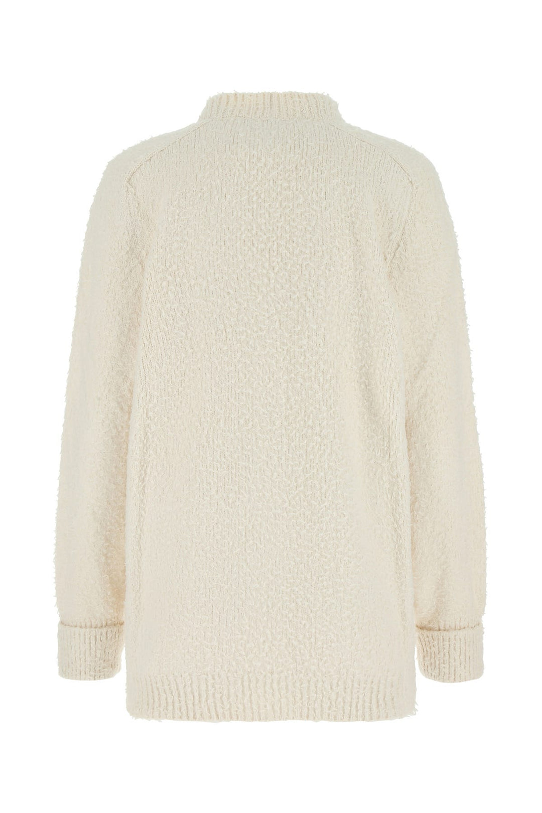 Ivory cotton blend oversize cardigan