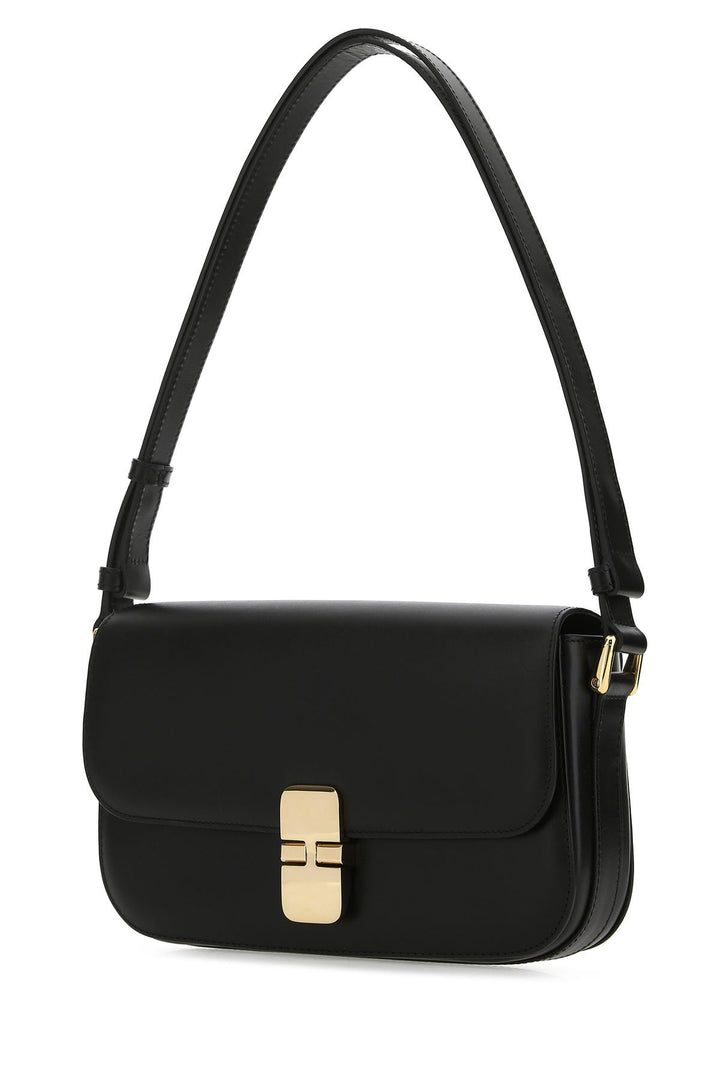 Black leather Grace shoulder bag