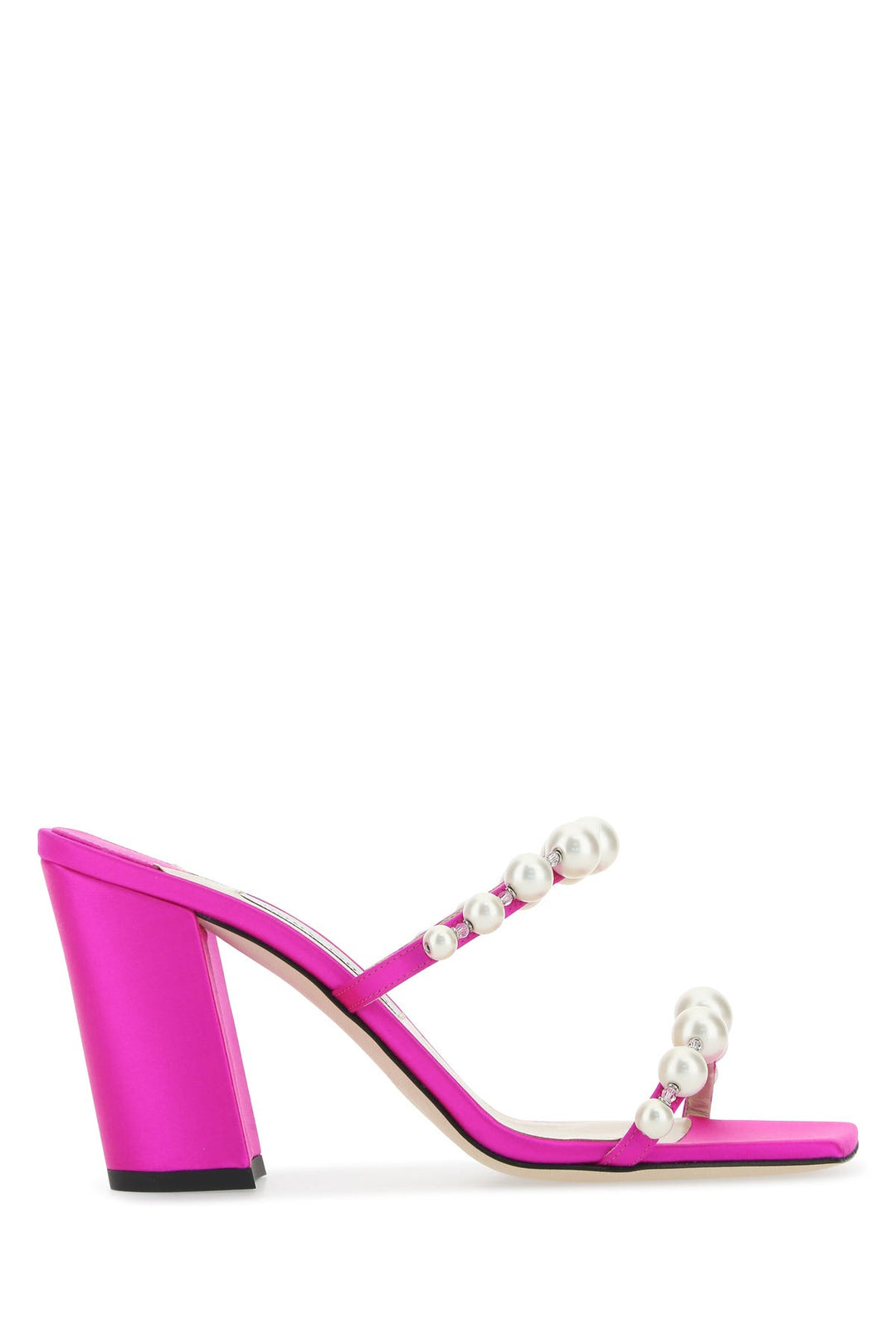 Fuchsia satin Amara 85 mules