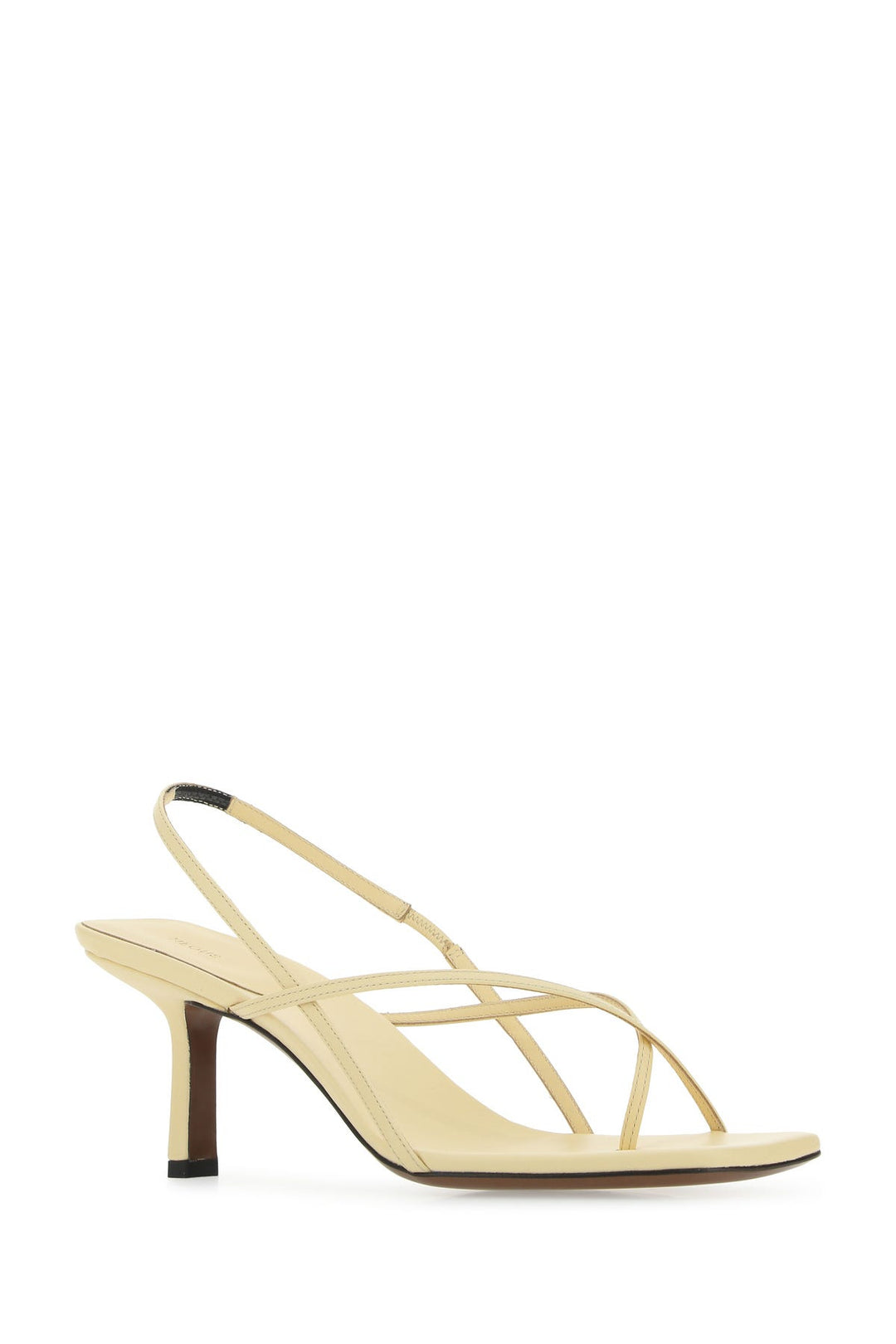 Cream leather Shamali sandals