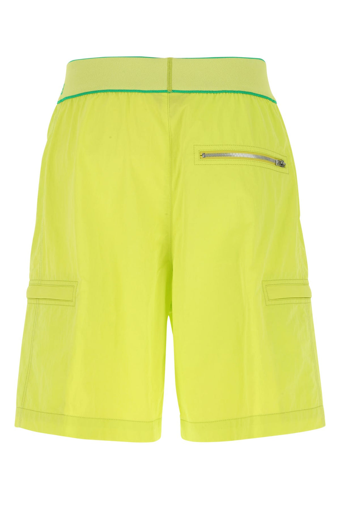 Acid green nylon bermuda shorts