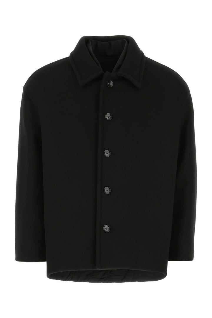 Black wool blend coat