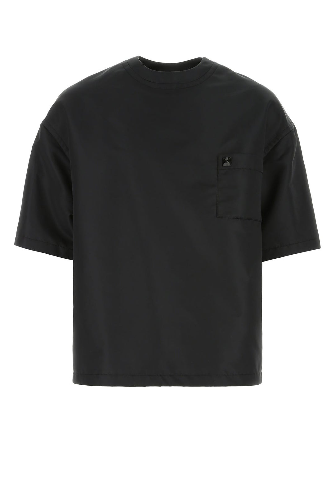 Black nylon oversize shirt