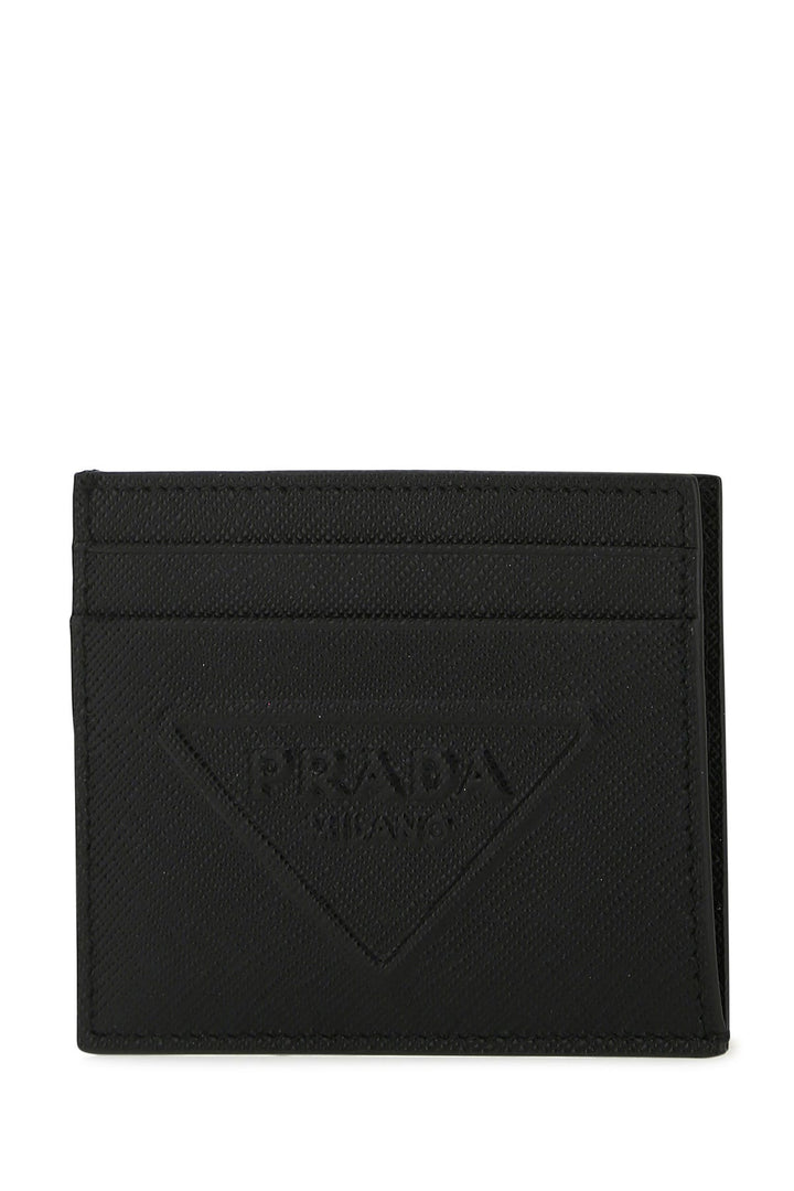 Black leather card holder