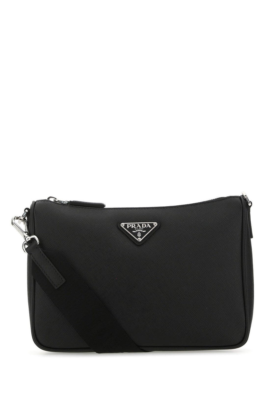 Black leather crossbody bag