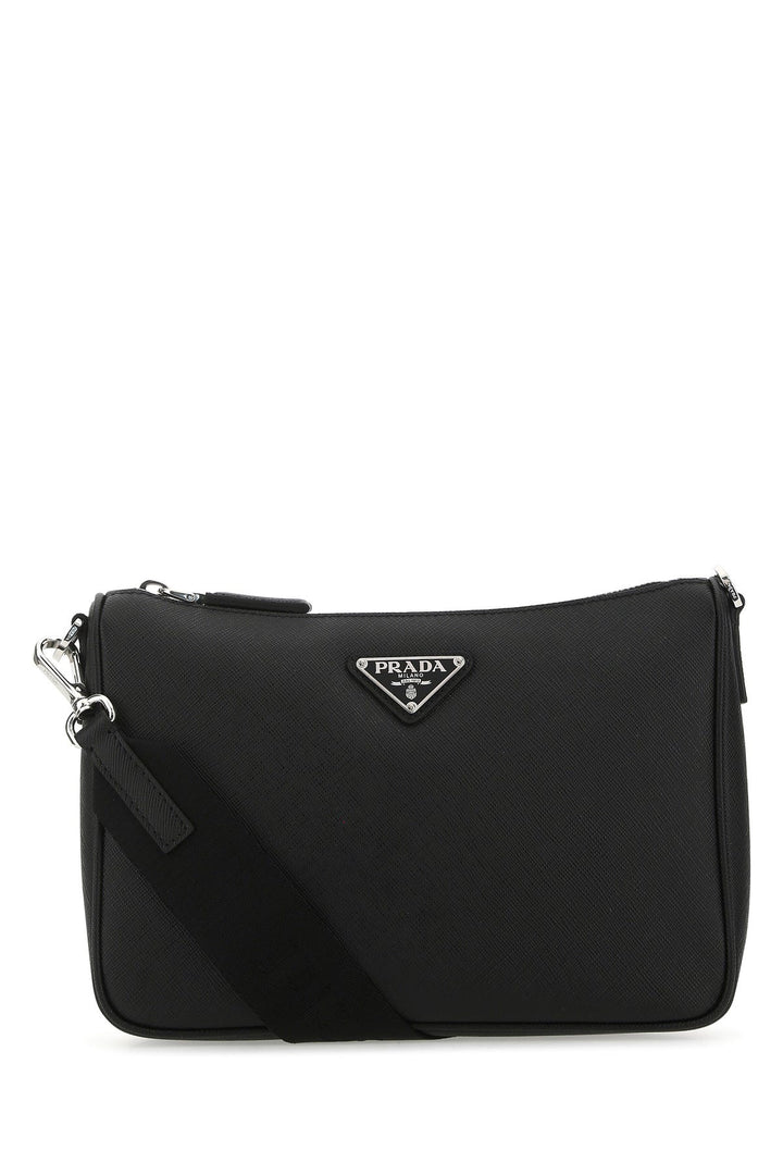 Black leather crossbody bag