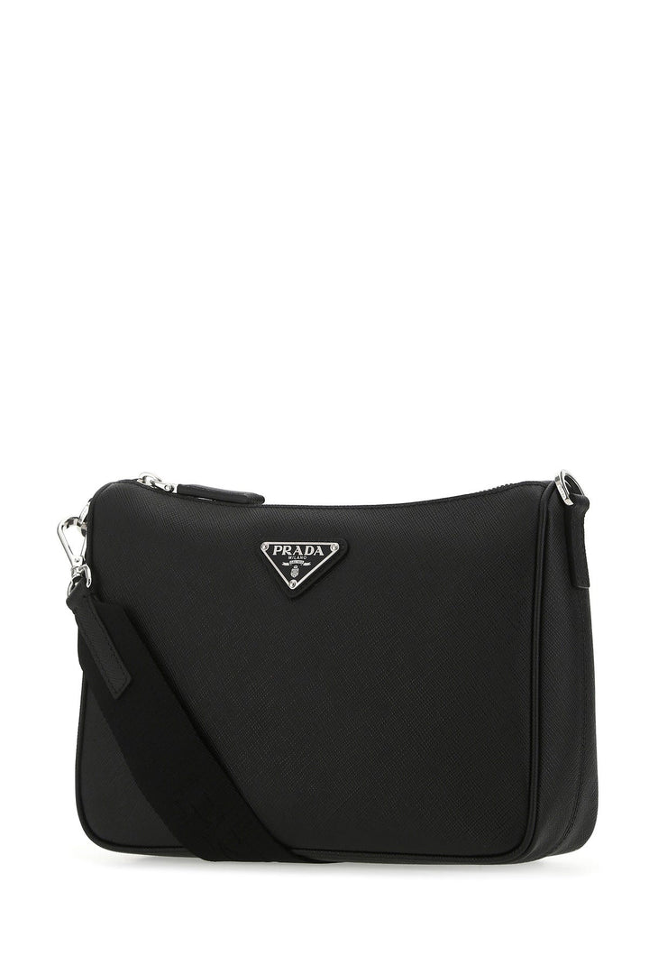 Black leather crossbody bag