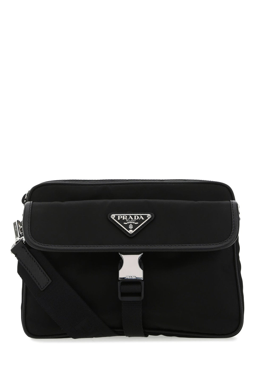 Black nylon crossbody bag