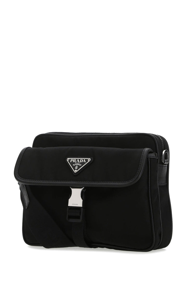 Black nylon crossbody bag